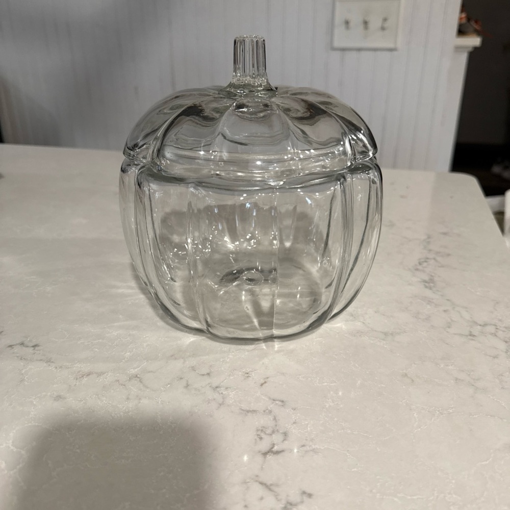 Anchor Hocking Clear Pumpkin Cookie/Candy Container